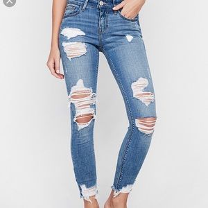 Express Ripped Ankle Jean Leggings